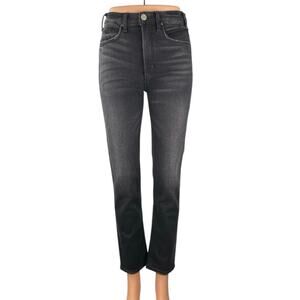 McGuire Women's Black Washed High Rise Slim Straight Leg Denim Jeans Size 25